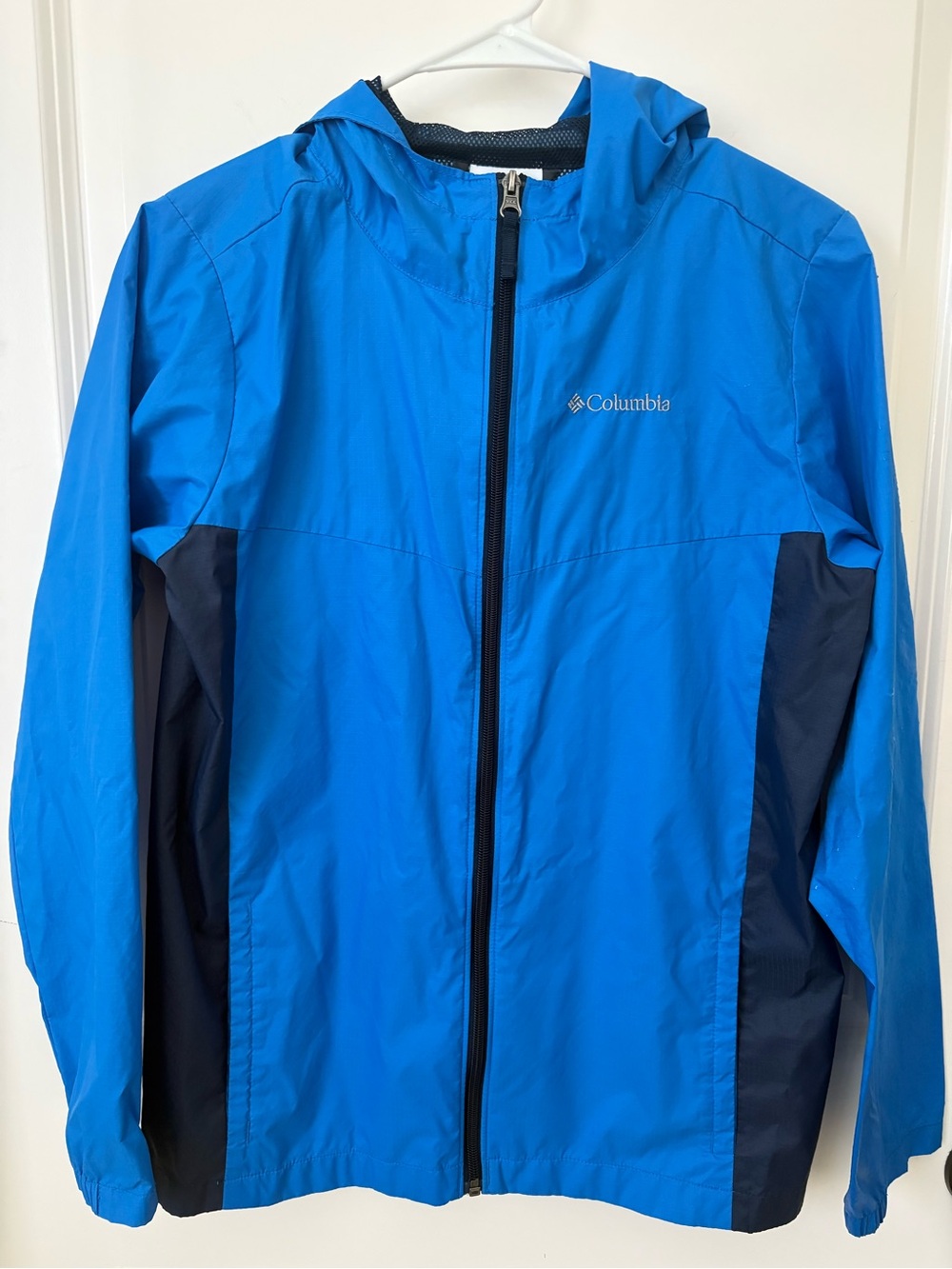 Columbia Youth Large (14/16) Blue Hooded Lightweight Windbreaker Jacket